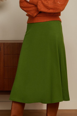 Juno skirt Milano crepe, Olive green